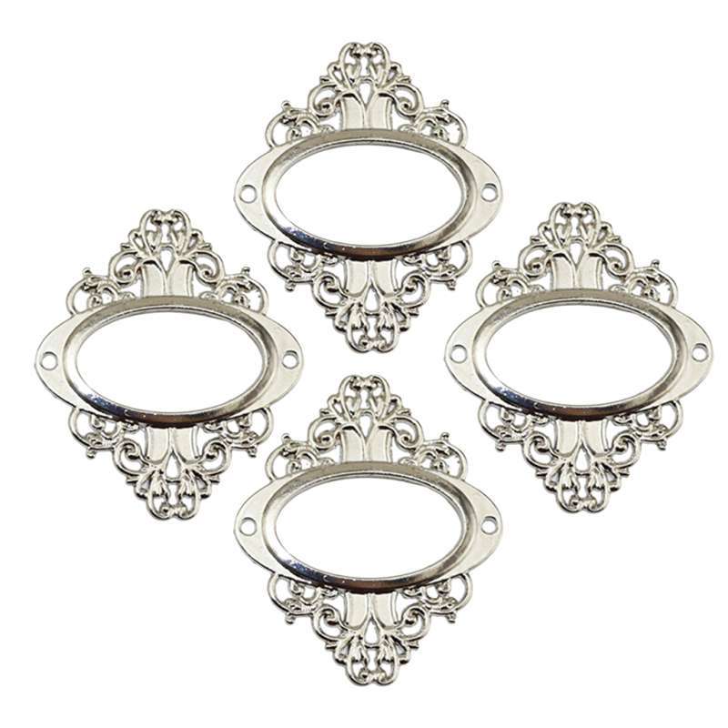 Promo 4PCS Vintage Drawer Label Tag Frame Label Holder Pull ...