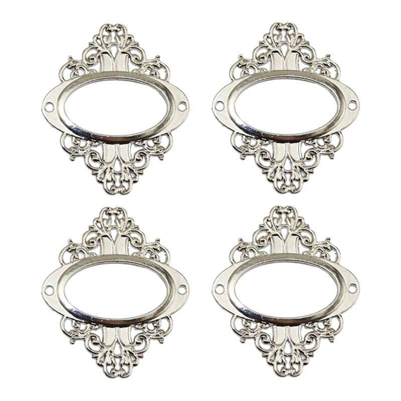 Promo 4PCS Vintage Drawer Label Tag Frame Label Holder Pull ...