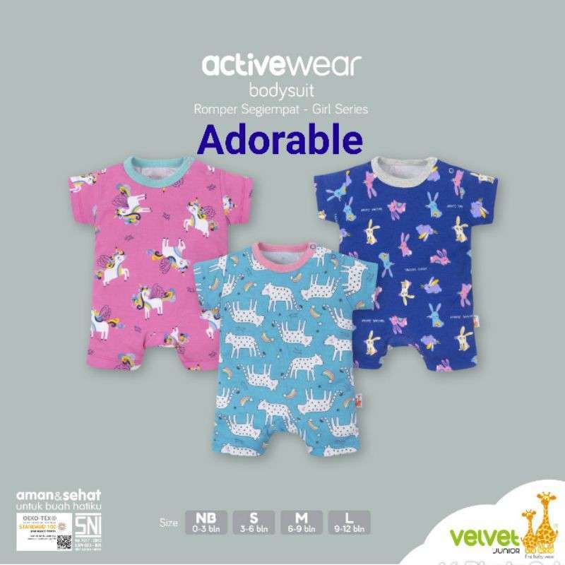 Jual 3Pcs Romper Active Wear Velvet