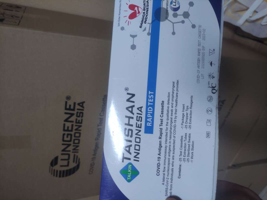 Jual Alat Rapid Test Antigen Swab Antigen Taishan Isi 25pcs Sudah Kemenkes Ri Akl Terbaru Juni 2021 Blibli