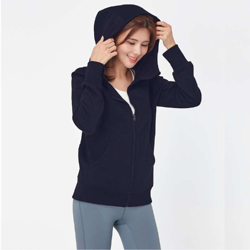 black zip up women's hoodie