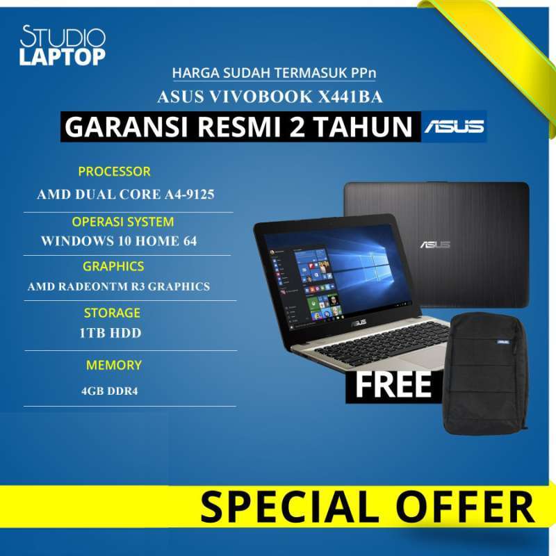 Jual Laptop Asus Vivobook X441ba Amd A4 9125 4gb 1tb Uma Windows 10 Terbaru Juni 2021 Blibli Jual Laptop Asus Vivobook X441ba Amd A4 9125 4gb 1tb Uma Windows 10 Terbaru Juni 2021 Blibli