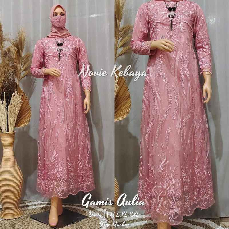 Jual Gamis Aulia Brokat Tille Bordir By Novie Kebaya Dress Lebaran Brukat Tulle Baju Muslim Murah Mei 2021 Blibli