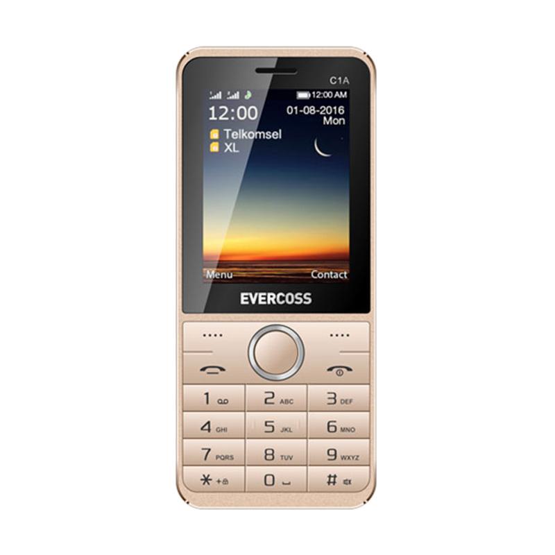 Evercoss C1A Candybar Handphone - Brown Gold [Dual SIM/Camera]