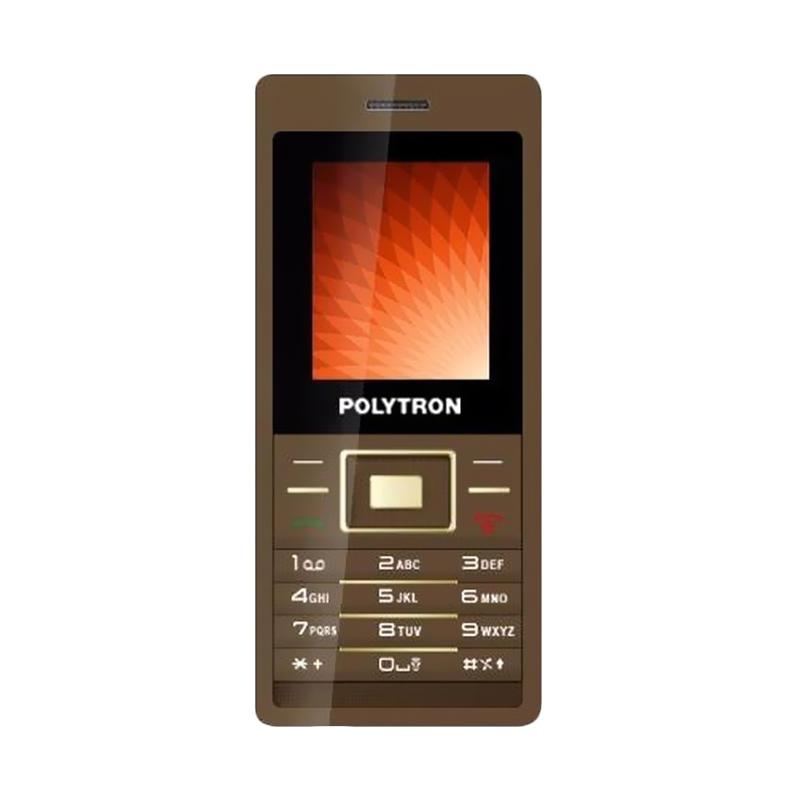Polytron C204 Handphone - Brown Gold [Dual SIM Camera/ Candybar]