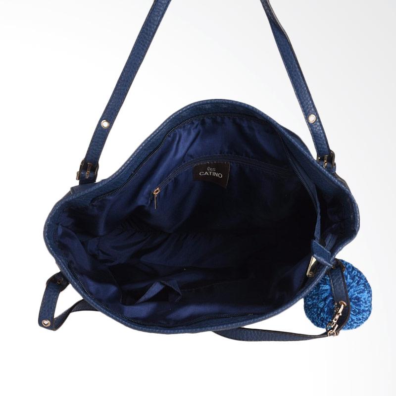 Lescatino Marina Shoulder Solid Tas Tangan Wanita - Navy Blue
