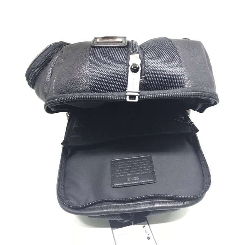 14676 TUMI Higgins Leather Sling Bag BLACK