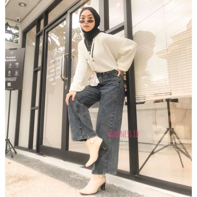 Jual Highwaist Kulot Jeans wanita 