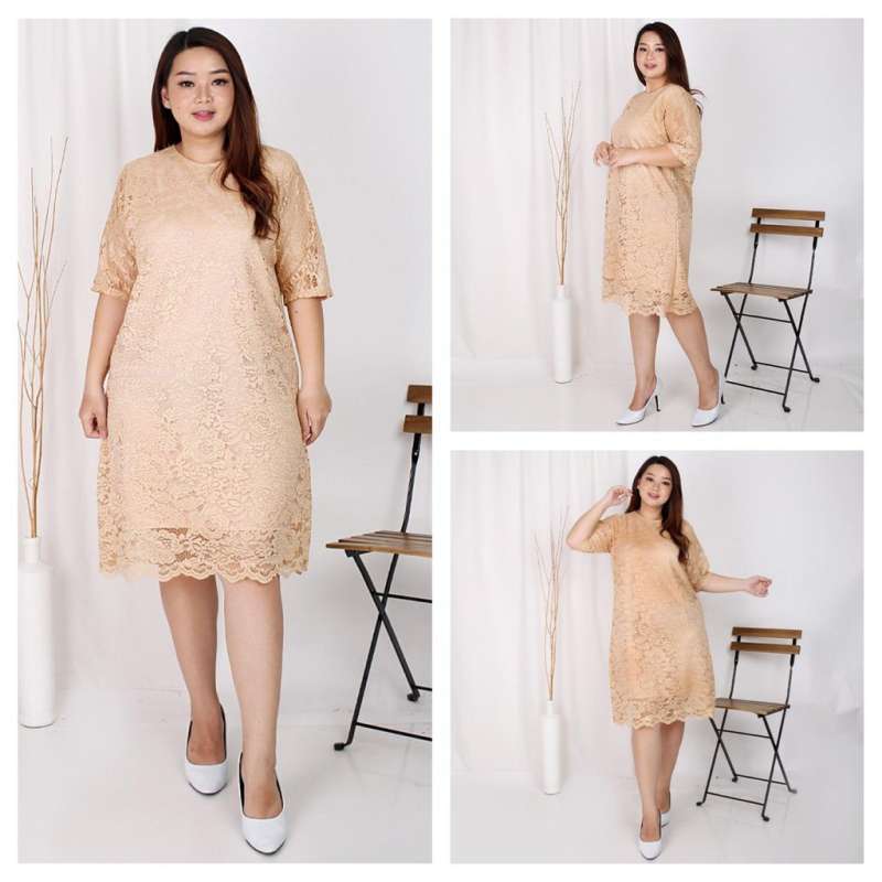 dress brokat modern big size Promo Dress Wanita Kekinian 2021 Brukat Korea Bigsize Dress Big Size Brukat  Jumbo Dres Brokat Xxl Xxxl Dress Natal Imlek Termurah 7 Warna Diskon 43% Di  Seller Istana Fashion