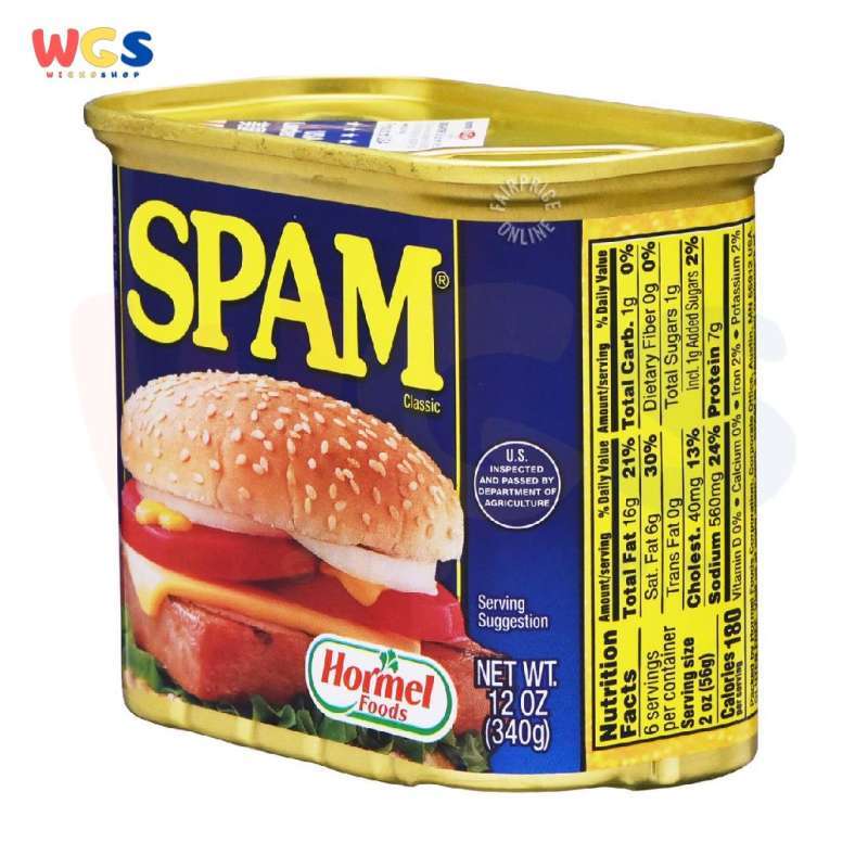 SPAM Classic Original Pork With Ham Luncheon Meat USA 12oz 340g