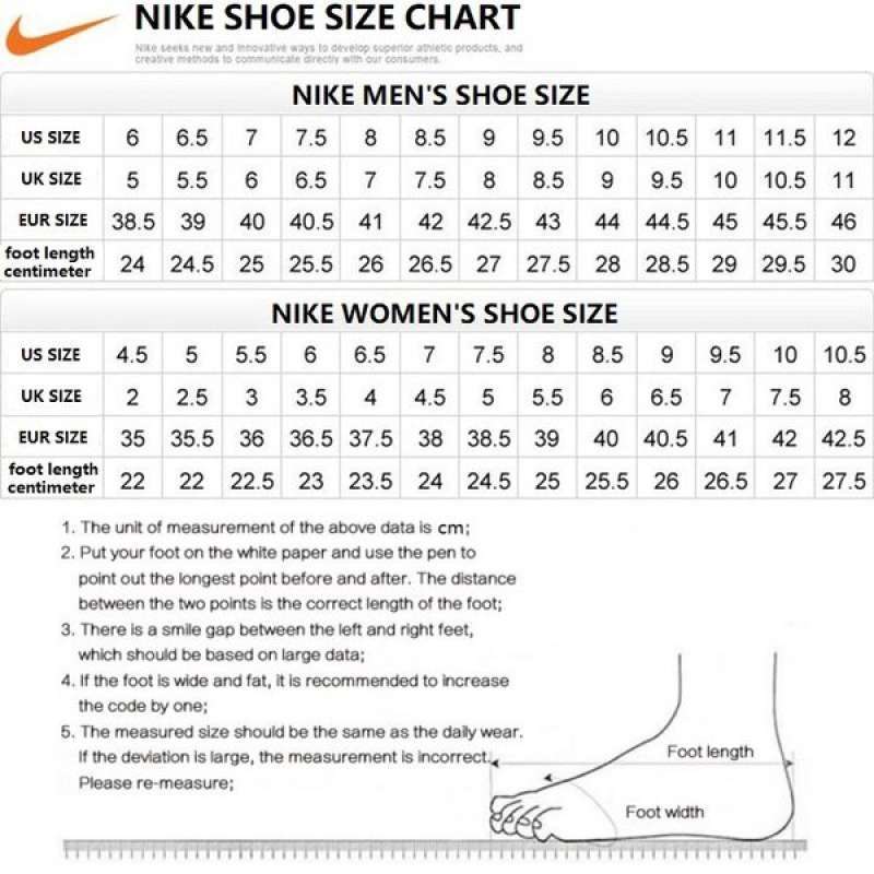 Cortez size chart outlet