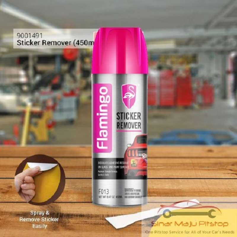 Spray Mobil Pembersih Noda Lem Stiker & Kotoran Aspal - FLAMINGO STICKER REMOVER CLEANER 450ml Original FORMULATED IN USA