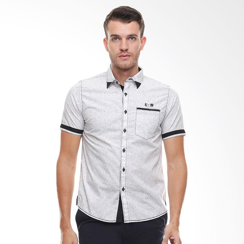 LGS Full Corak Halus Slim Fit Kemeja Pria - Putih