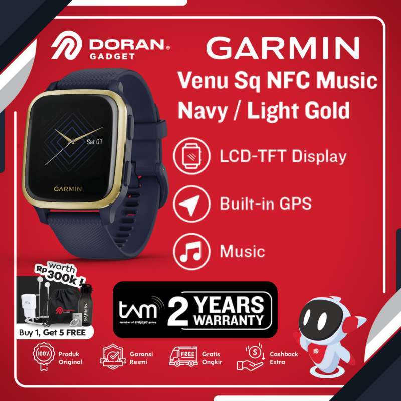 Navy Light Gold Garmin Venu Sq Music Edition Garmin Venu Sq Music