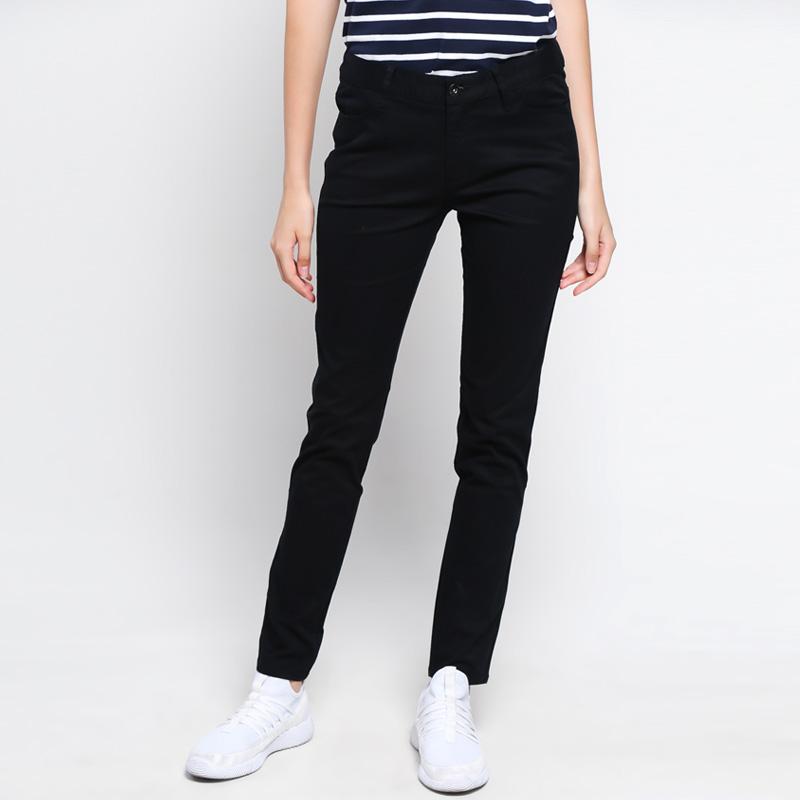 Jual Giordano Mid Rise Slim Tapered Plain Woman Khakis 24 Black