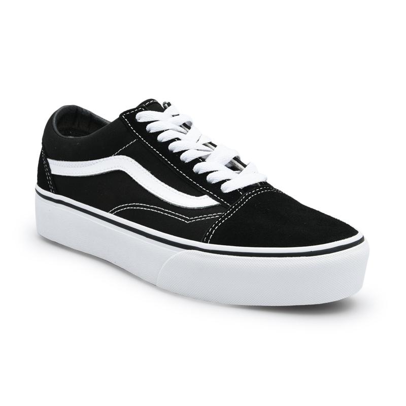 vans old skool platform trainers in black and white