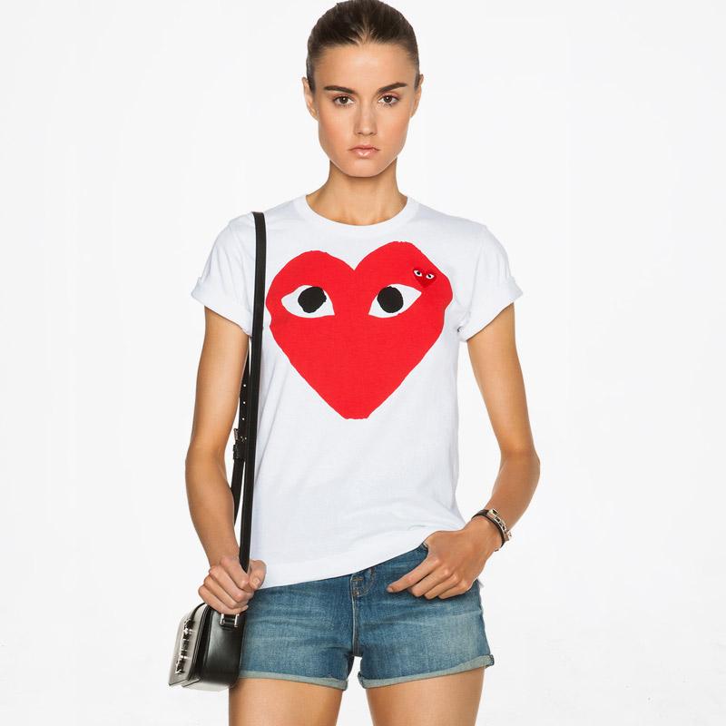 Play Large Double Heart T-Shirt - White 