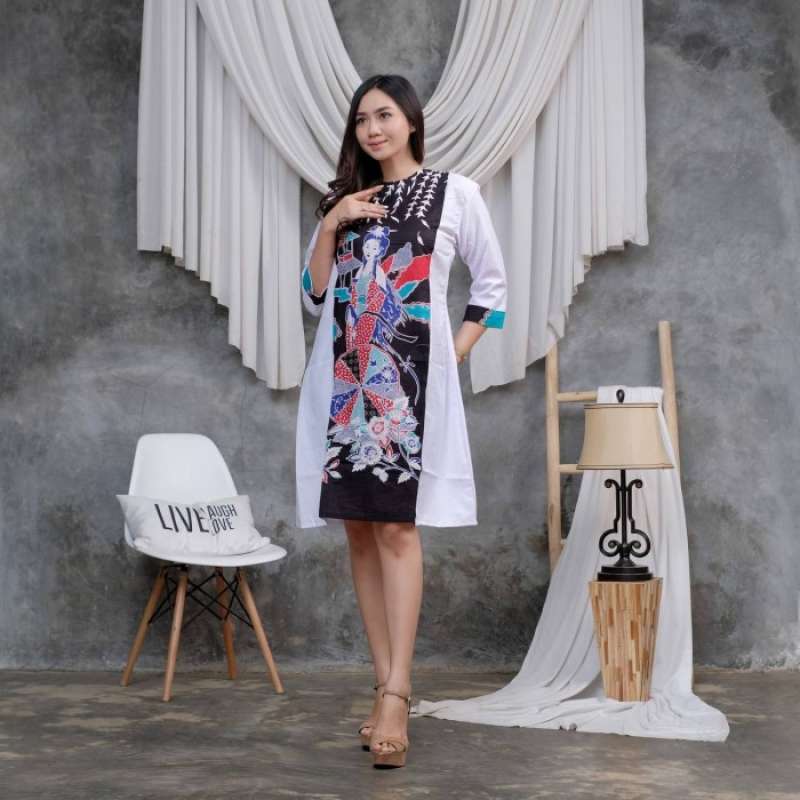 Model baju batik dress kekinian sale