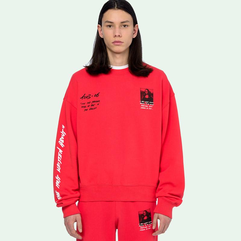off white sweatshirt red