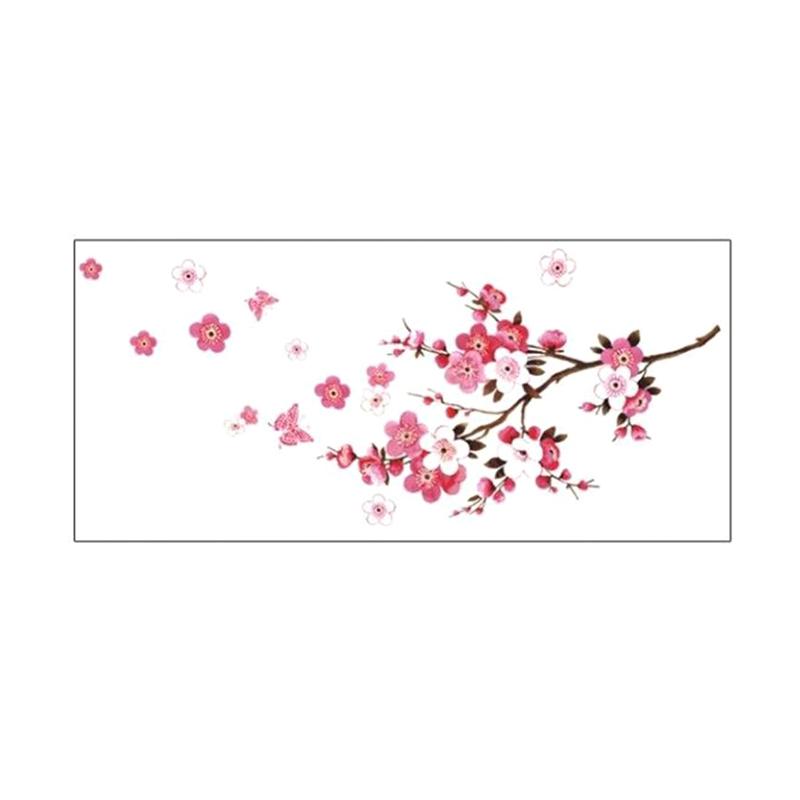 Jual Bluelans Romantic Flower Butterfly Wall Sticker Art Decal