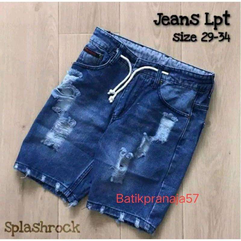 Jual Celana Jeans Pendek Sobek Pria 
