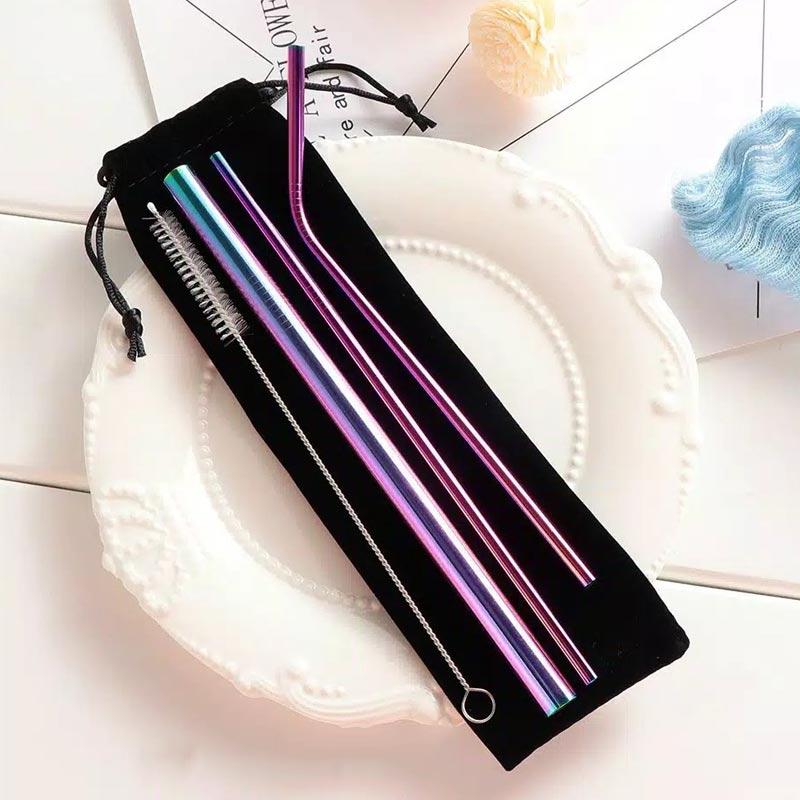 Jual Horecamedan 5in1 Pipet Stainless Steel Reuseable Multi Color Set Sedotan Online Januari 2021 Blibli