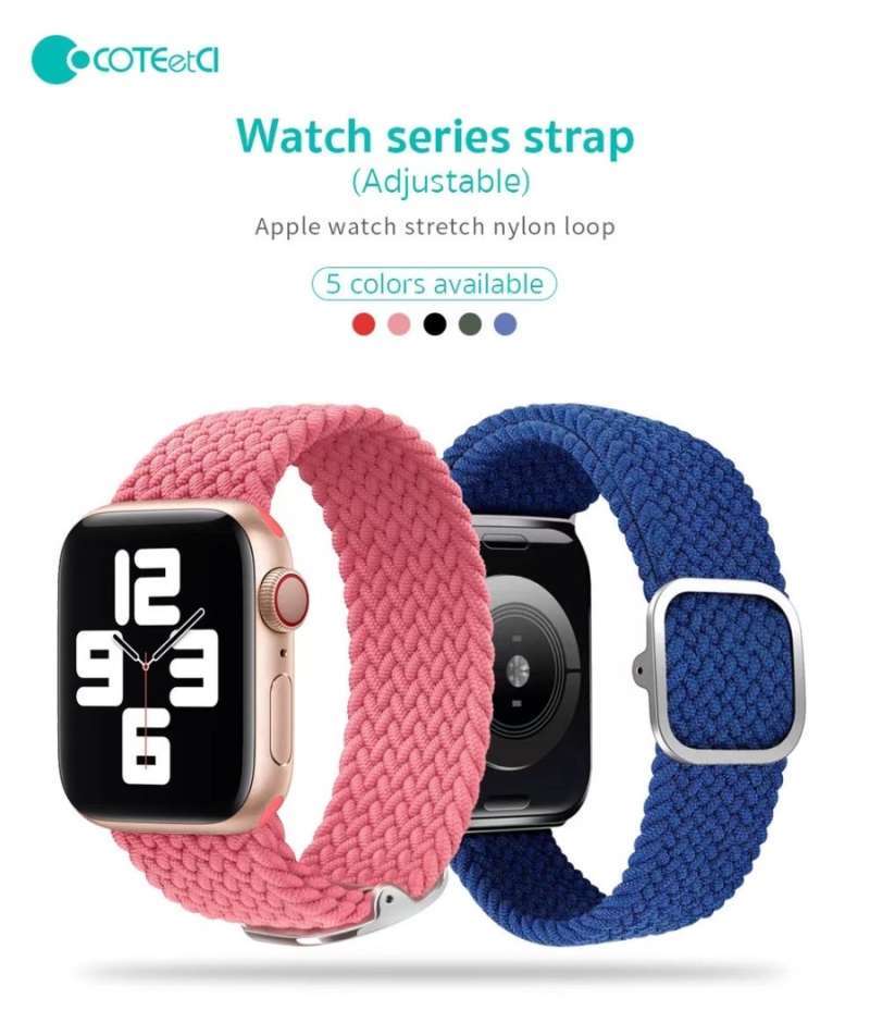 Jual Strap apple Watch 7 solo loop nylon braided tali iwatch 45mm