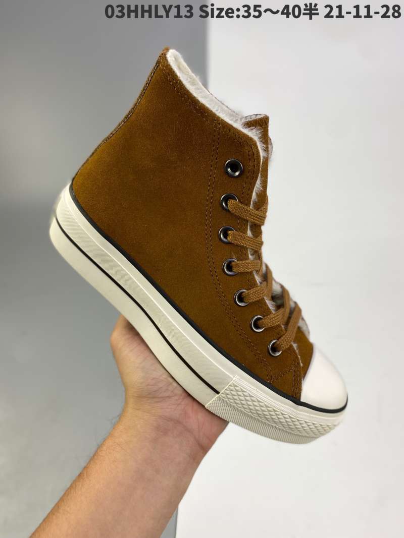 brown converse fur