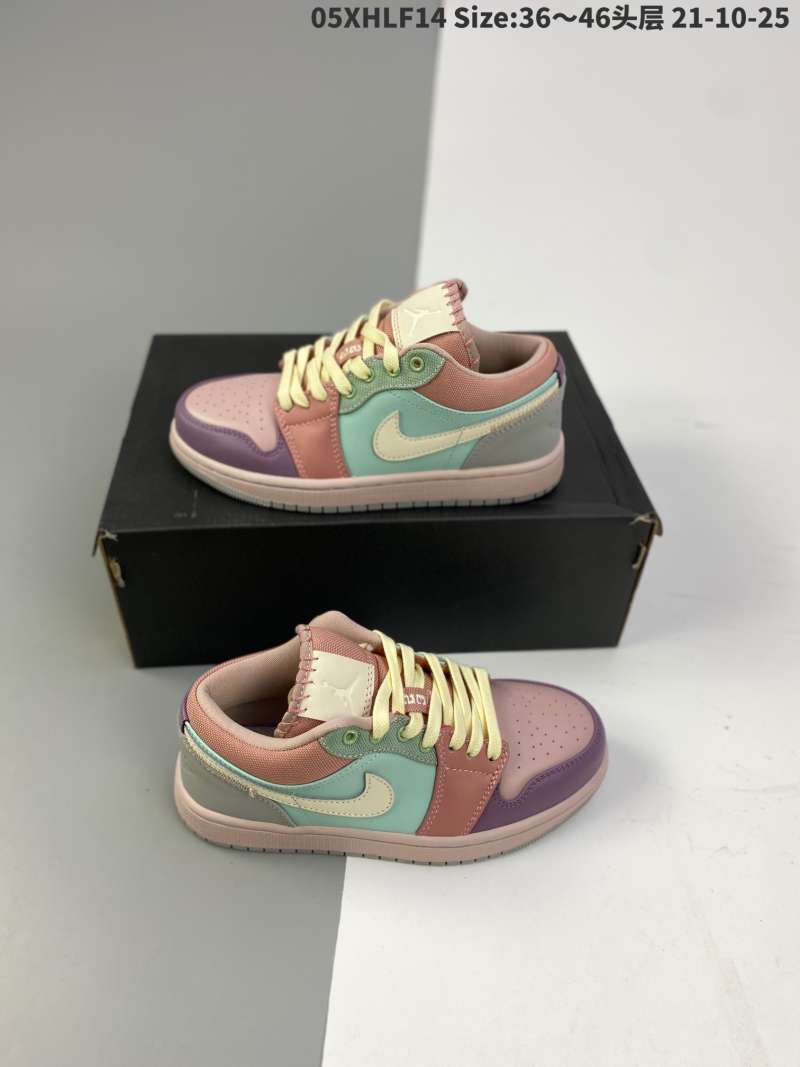 Jual Nike Air Jordan 1 low pink purple green macarone aj1 Joe 1 low top  casual board leather creates the original shoe original file development  leather m di Seller Li Hongbo Shop -