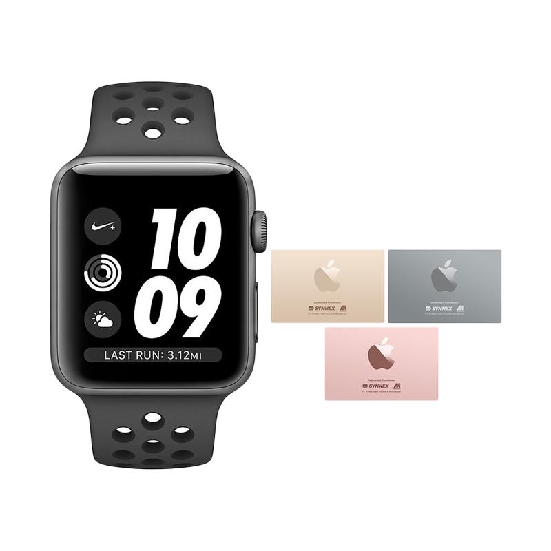 Jual Apple Watch Series 3 Nike Gps 38mm Smartwatch Space Grey Aluminium Case With Anthracite Black Nike Sport Band Bca Flazz Card Apple Online Oktober 2020 Blibli Com