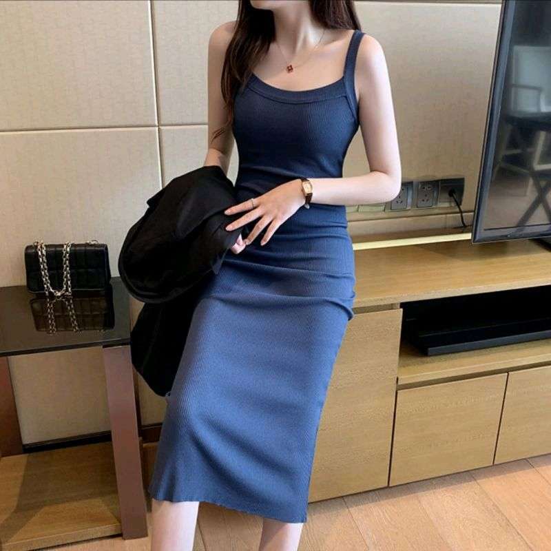 Promo Knit Cami Bodycon Import Dress Sexy dress Polos Cantik Baju Wanita Korea Biru Diskon 13 Di Seller Dewi Id Jelambar Baru Kota Jakarta Barat Blibli