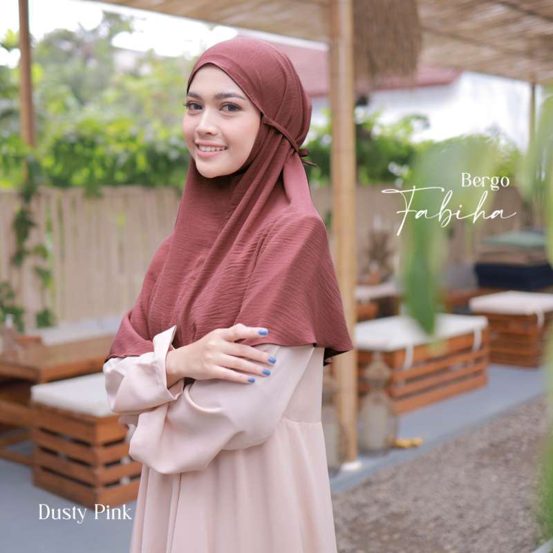 Promo Bergo Crinckle Fabiha Dusty Pink 