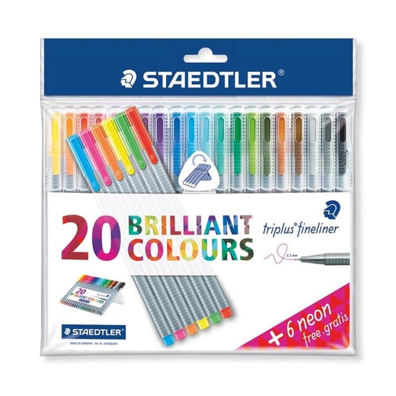 Jual Staedtler 334 Ssb20p2 Triplus Fineliner Set Pulpen Warna 26 Pcs Online Maret 2021 Blibli The triplus roller is great for writing and drawing and, by virtue of the triangular shape of its barrel, can be held in your hand for a long time with fatigue the triplus roller is filled with dry safe ink. staedtler 334 ssb20p2 triplus fineliner set pulpen warna 26 pcs