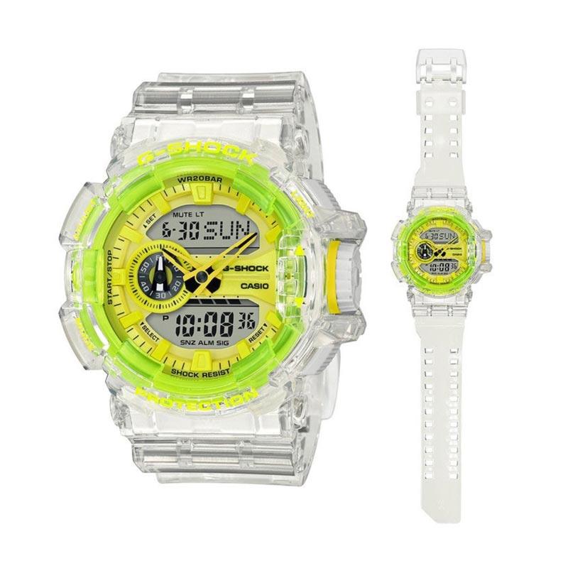 CASIO G Shock Jam Tangan Pria Transparan Kuning GA 400SK 1A9DR