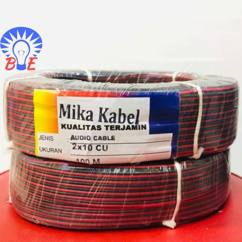 Jual Kabel Mika 2x10 hitam merah AUDIO LISTRIK 100M 100 meter srabut di  Seller Aksara_STORE - Wanajaya, Kab. Bekasi