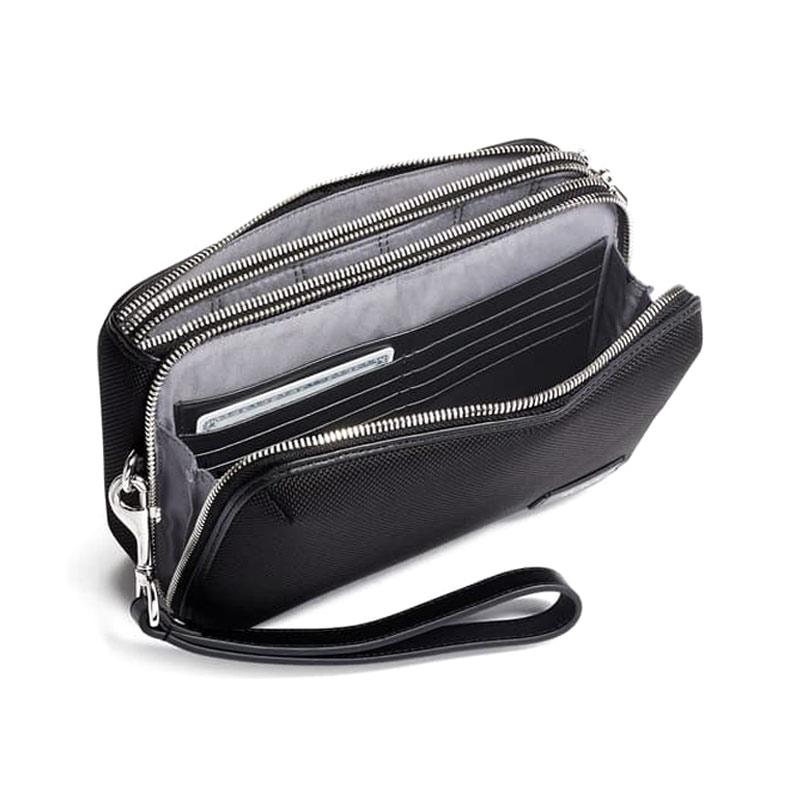 tumi alpha triple zip clutch