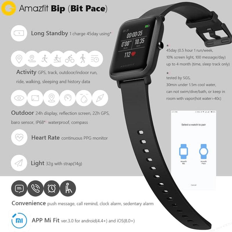 Jual Xiaomi Amazfit Bip International Version Free Screen Protector Online Januari 2021 Blibli