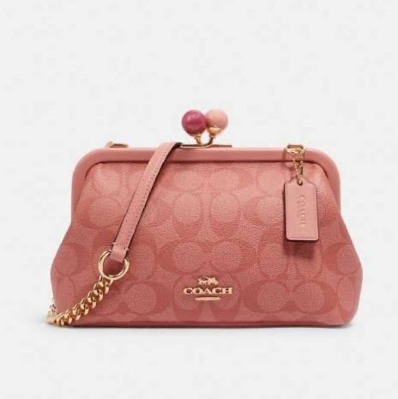 pink coach side bag