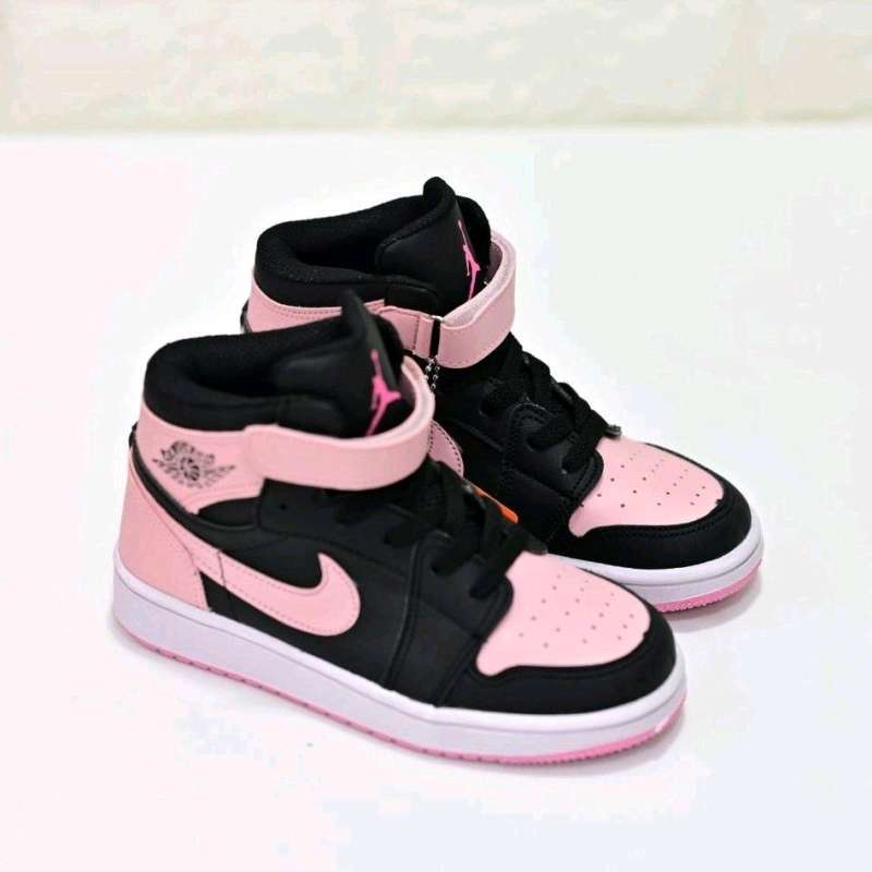 black and pink high top jordans