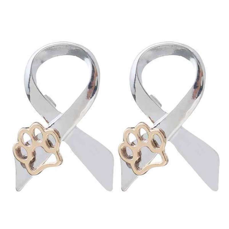 Promo 4xWomen Ribbon Paw Scarf Brooch 