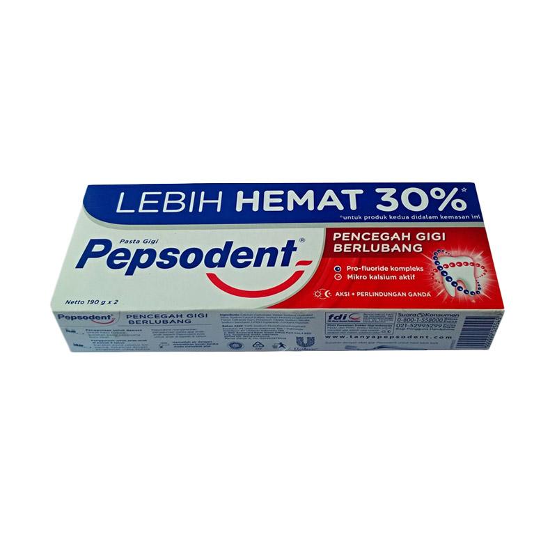 Jual Pepsodent Pencegahan Gigi Berlubang Pasta Gigi 190g X2 Online Desember 2020 Blibli