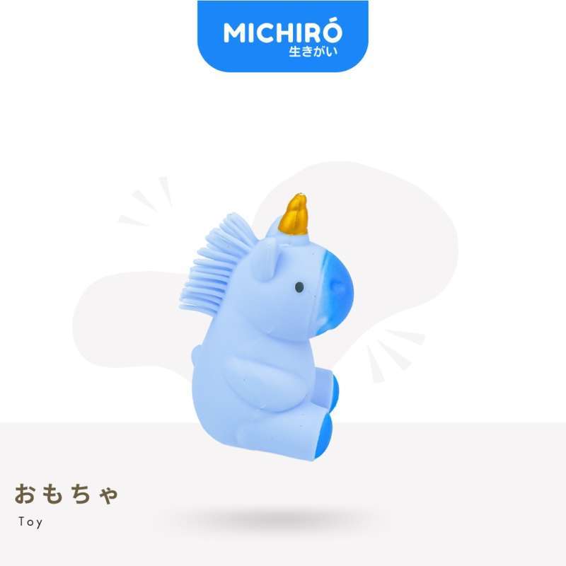 Michiro Mainan Squishy Lembut Dengan LED Gambar Unicorn Decompress Ball