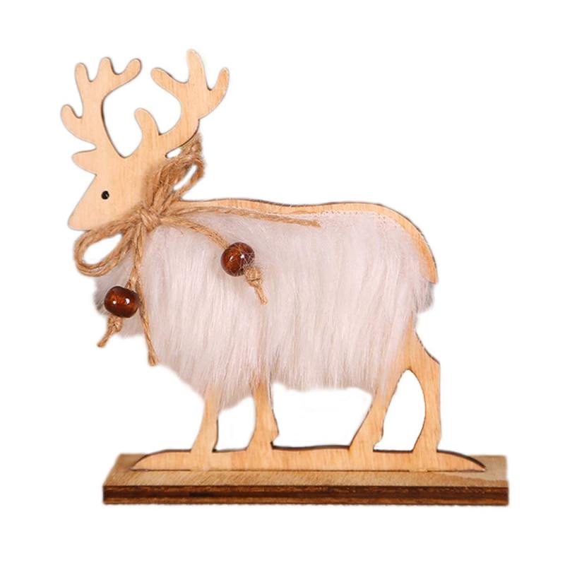 2PCS Christmas White Elk Bell Deer Xmas Tree Hanging Ornaments Party Decoration