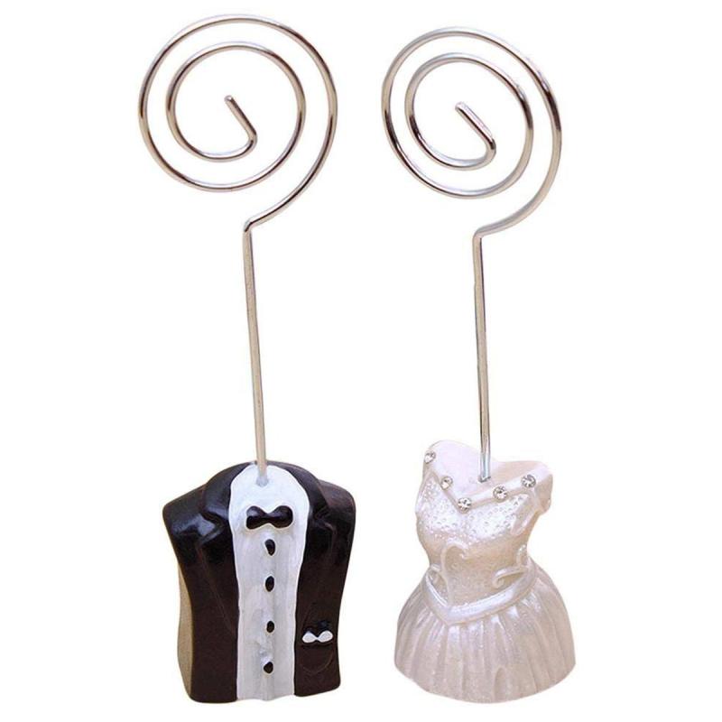 Jual Bluelans 1 Pair Bride Groom Shape Wedding Place Card Holder Table Number Stand Photo Clip Online September 2020 Blibli Com
