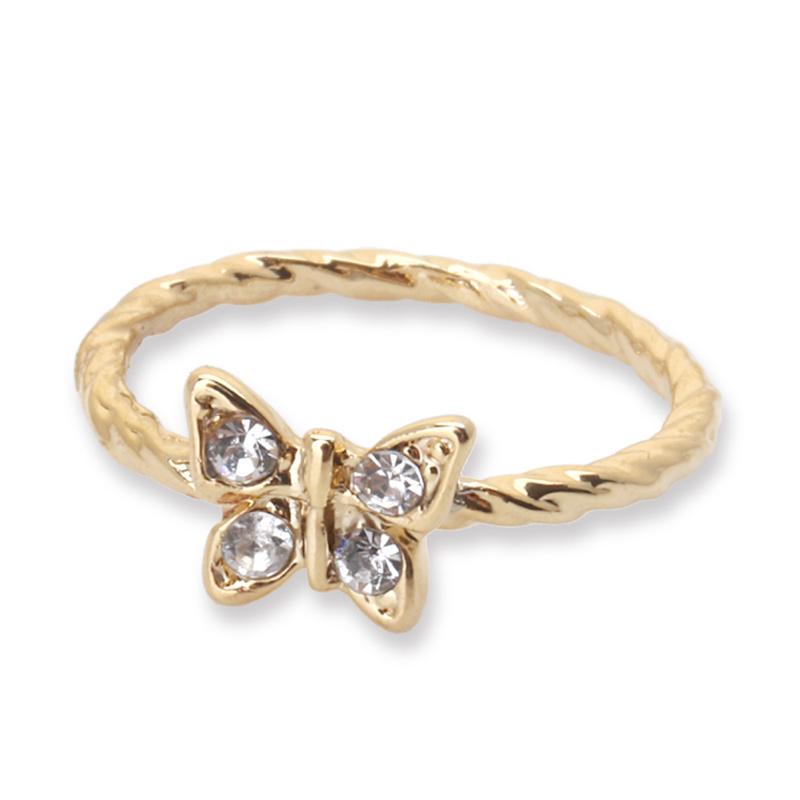 Jual Fs Cocoa Jewelry Cincin Wanita Korea Beige Butterfly Shape Gold Color Online Oktober Blibli Com