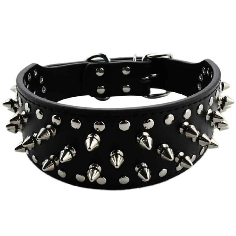 Jual Spike Collar Anjing Kulit Leather Pet Puppy Dog Cat Collar