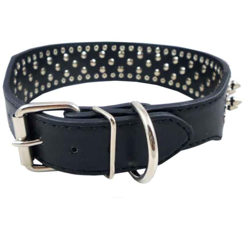 Jual Spike Collar Anjing Kulit Leather Pet Puppy Dog Cat Collar