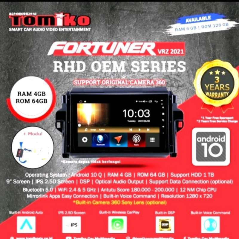 Head unit android Tomiko OEM series 