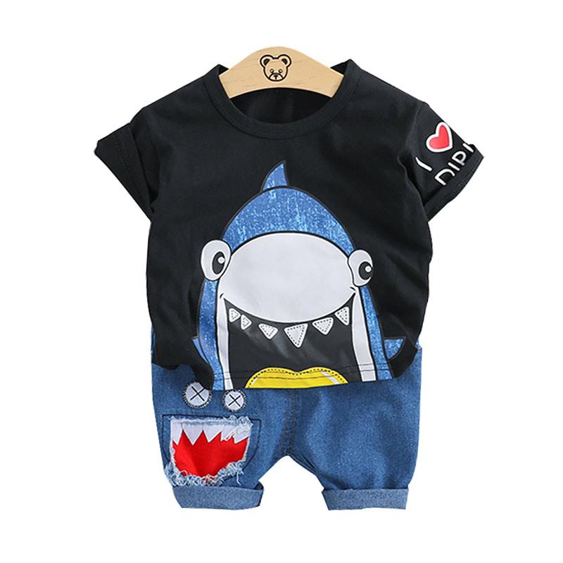 Jual Bluelans Summer Baby Boys Cartoon Shark T Shirt Top Short Pants Set Online September 2020 Blibli Com