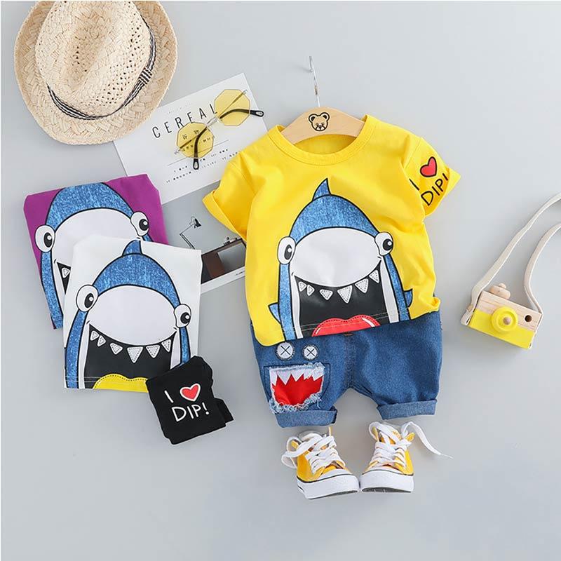 Jual Bluelans Summer Baby Boys Cartoon Shark T Shirt Top Short Pants Set Online September 2020 Blibli Com